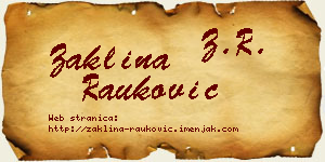 Žaklina Rauković vizit kartica